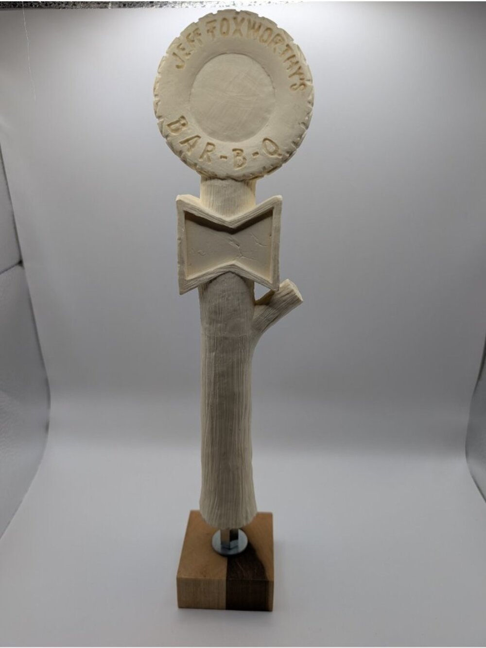 JEFF FOXWORTHY'S BAR-B-Q Tap Handle Cream  Tree Trunk Design - Picture 5 of 5